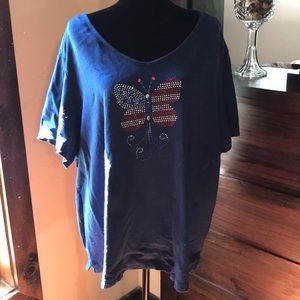 Patriotic butterfly tee shirt